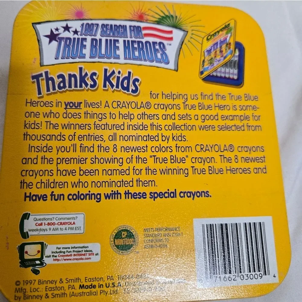 VINTAGE Crayola‎ Collectors Colors Gold Metal True Blue Heros Tins NEW